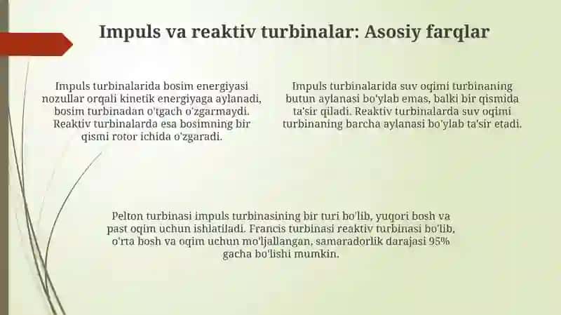 Gidroturbinalarning tasnifi va turlari 4