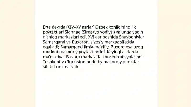 Oʻzbek xonligining siyosiy xaritasi 4