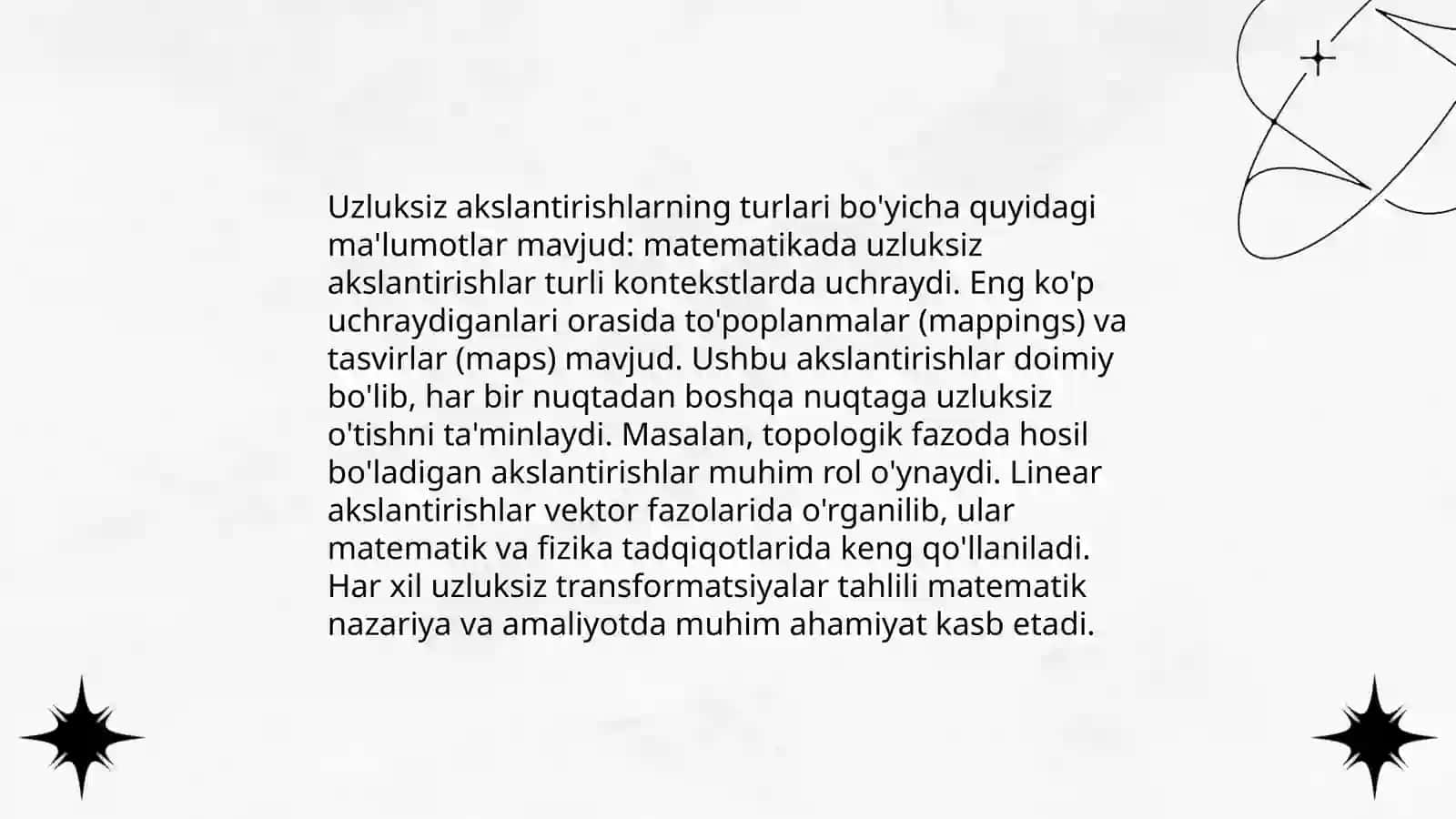 Uzluksiz akslantirishlar 4