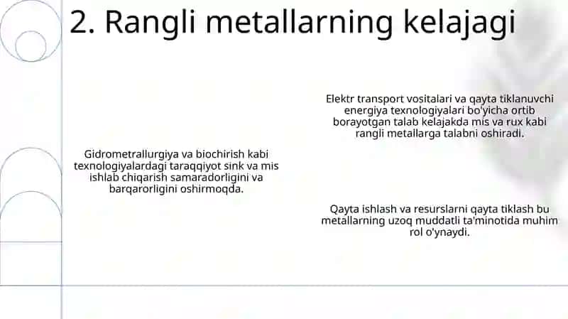 Rangli metallar: rux va mis ishlab chiqarish texnologiyalari 4