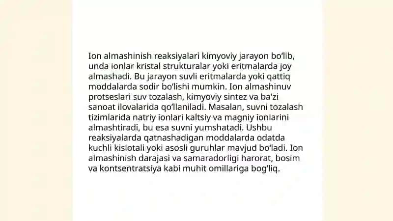 Anorganik moddalardan sinflarga doir misol va masalalar yechish 4