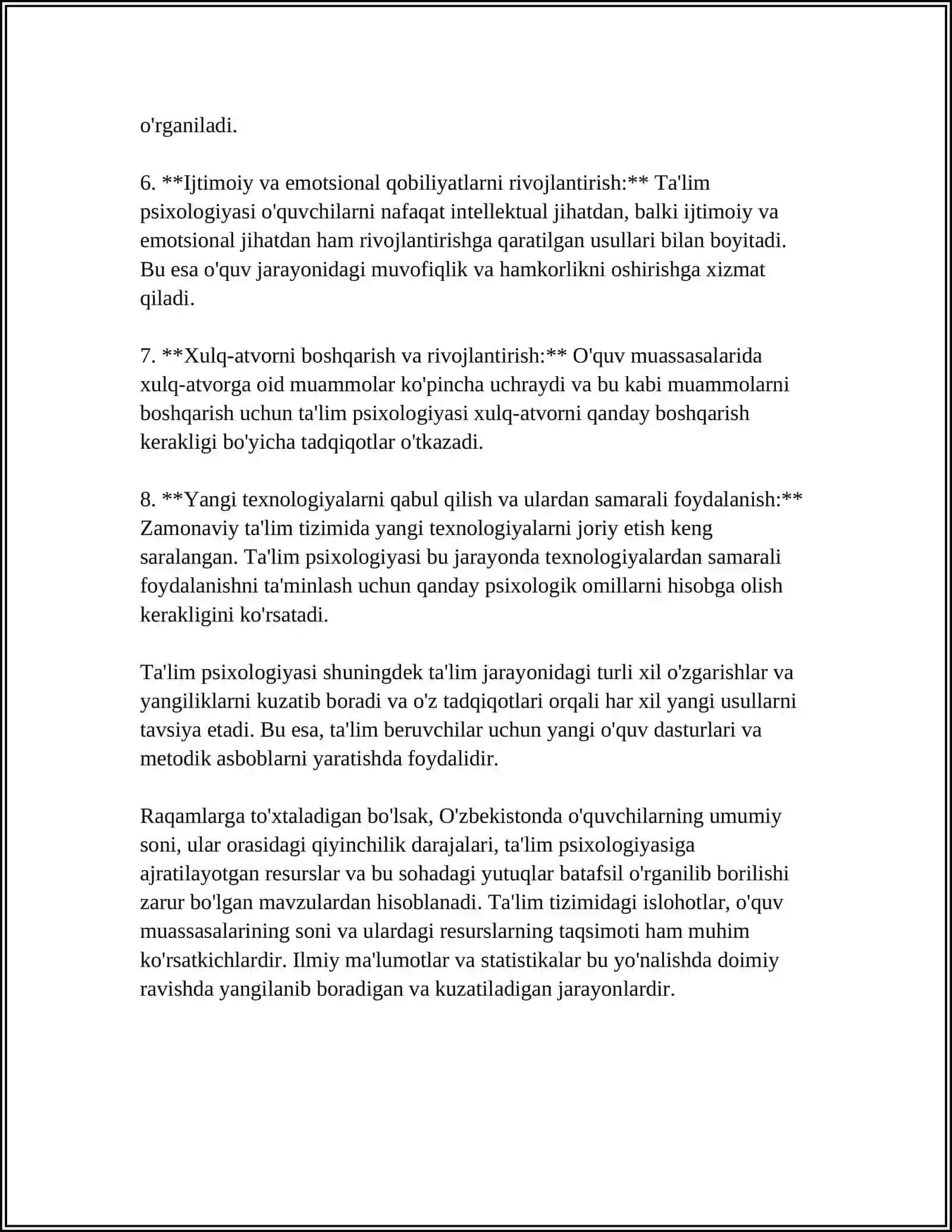 TALIM PSIXALOGIYASINING O'RGANISH ZARURATI 4