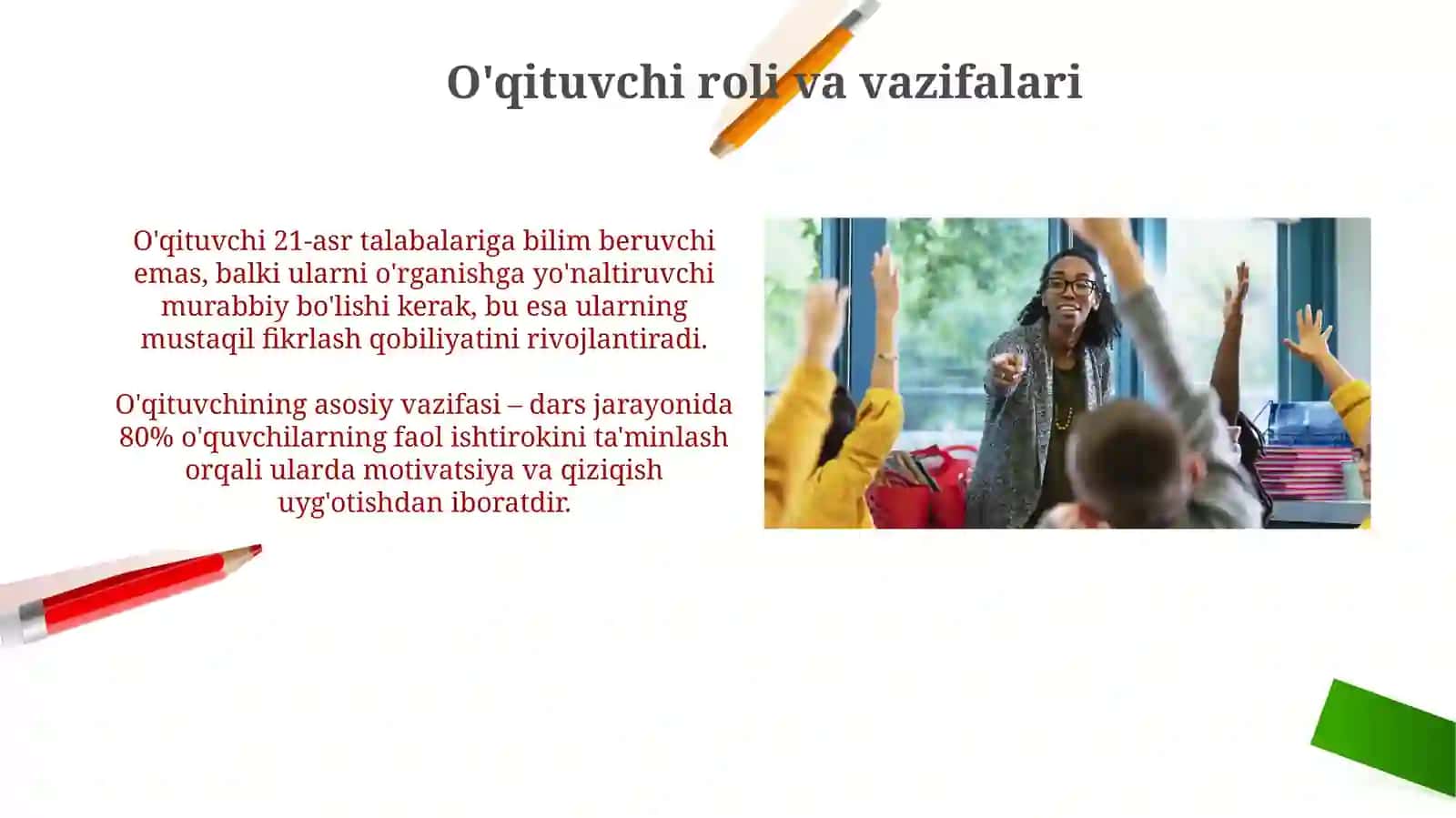 Multemediyali perzentatsiya tayorlash Pedagogik maxorat haqida 4