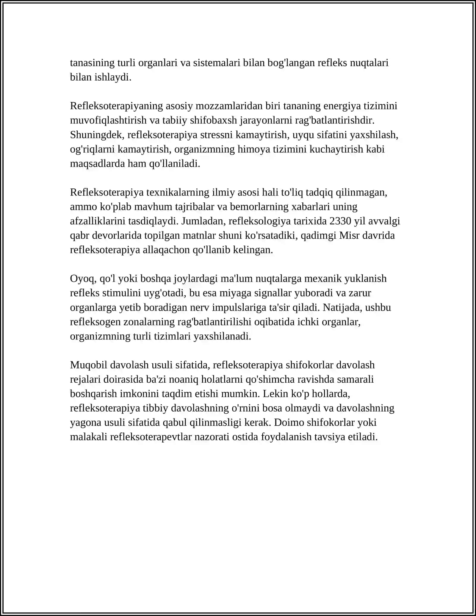 SEMIZLIKDA REFLOKSOTERAPIYANI QOʻLLASH 4