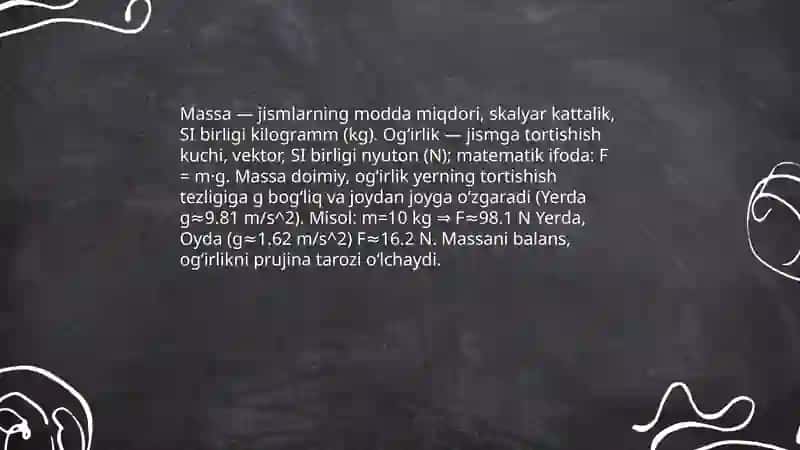 Massa va uning birliklari 4