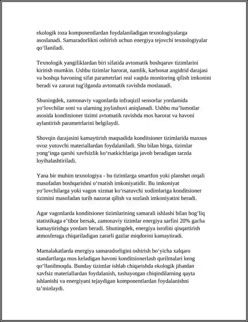 CHET EL VAGONLARINING HAVONI KONDITSIONERLASH QURILMASI 4