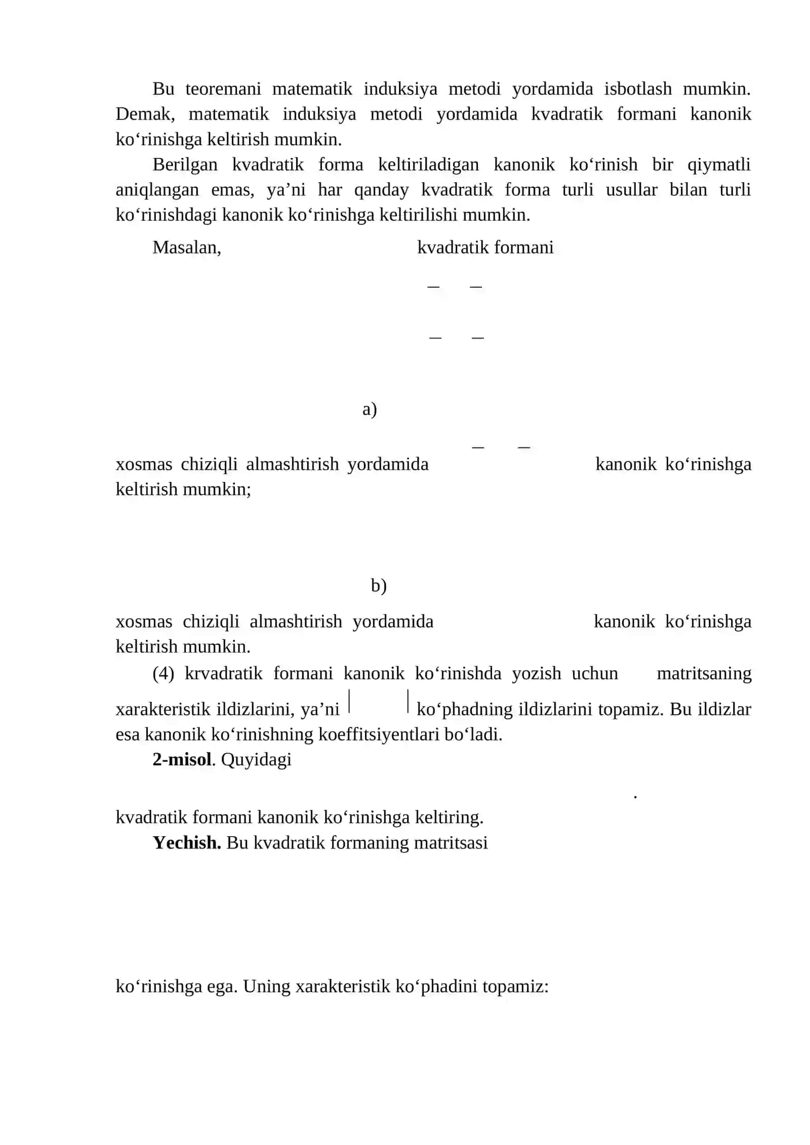 Kvadratik formaning kanonik korinishi 4