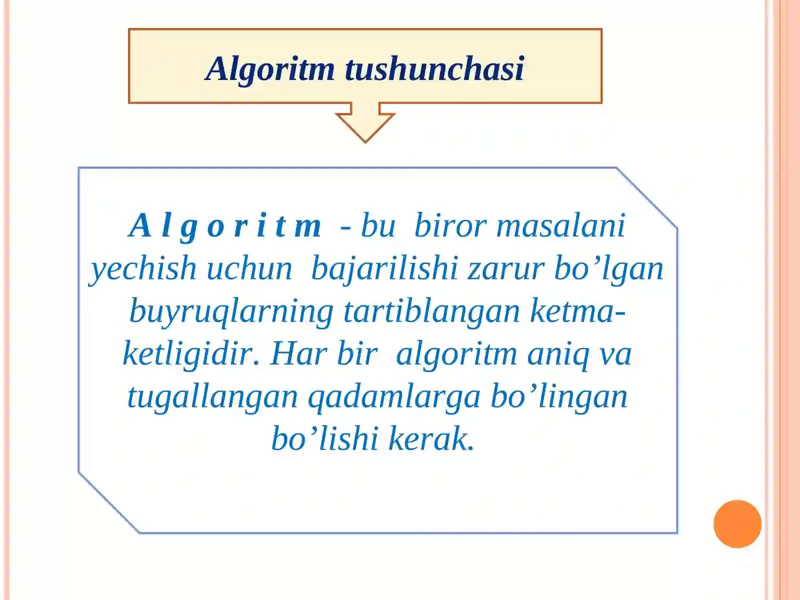 ALGORITMLARNI YARATISH USULLARI VA TURLARI 4