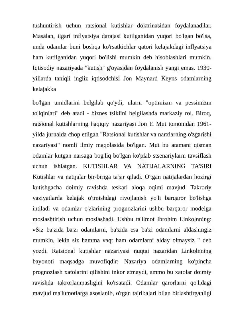 Ratsional kutish nazariyasi 4