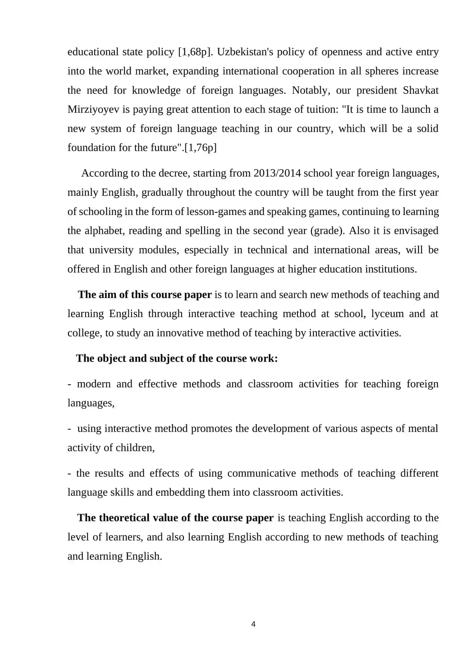 Course work on Implementing Interactive Method in English classes 4