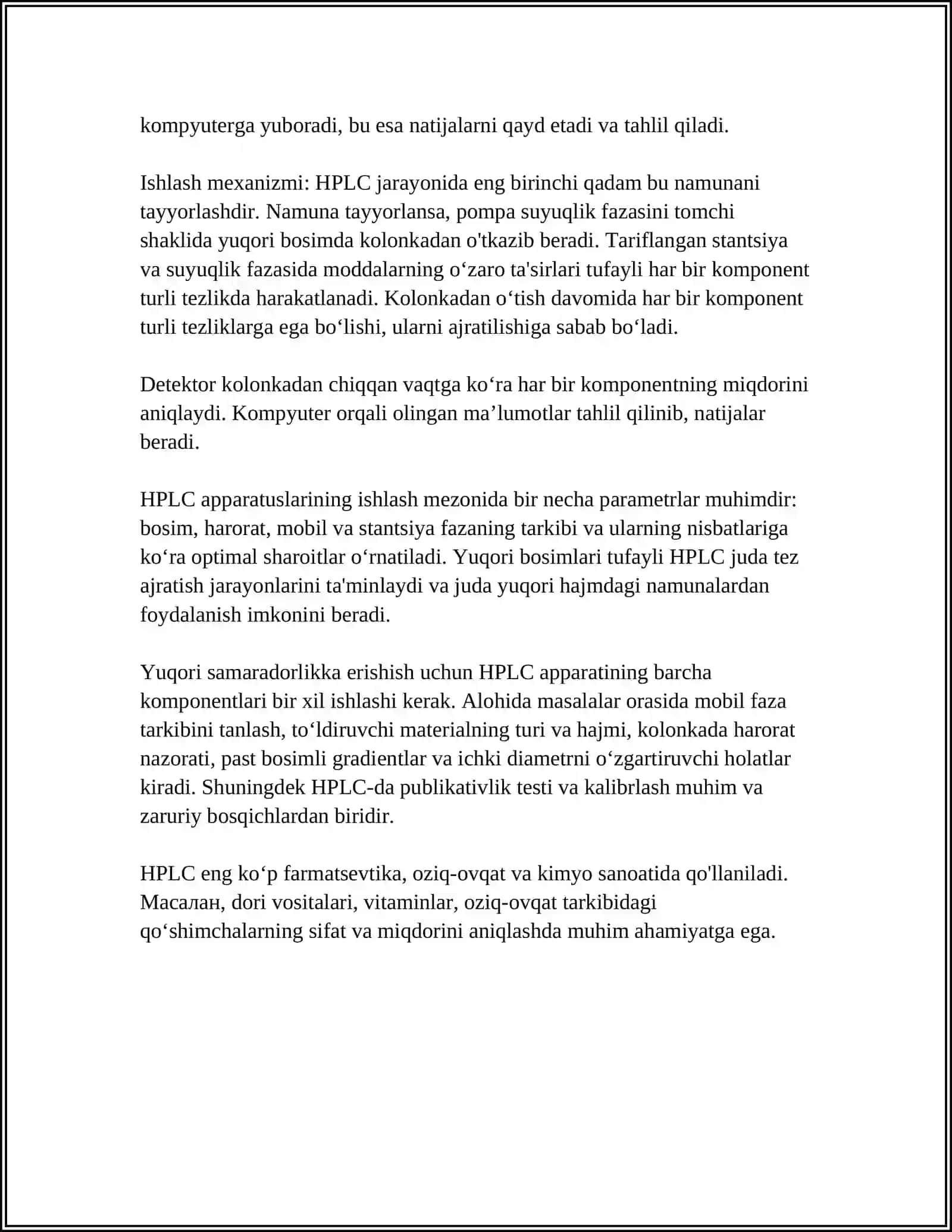 YUQORI SAMARALI SUYUQLIK FOROMOTIGRAFIYASI 4