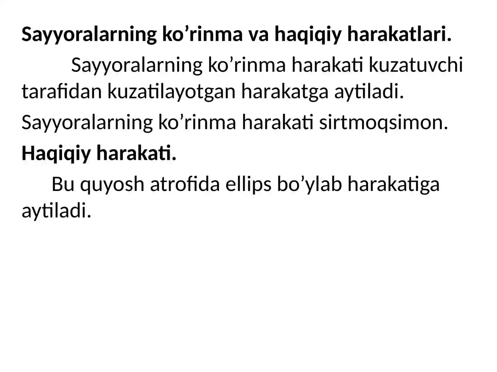 QUYOSH SISTEMASIDA SAYYORALARNING TABIATINI KOMPLEKS O’RGANISH 4