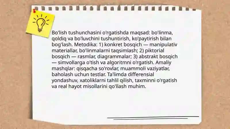Ko'paytirish va bo'lish metodikasi 4