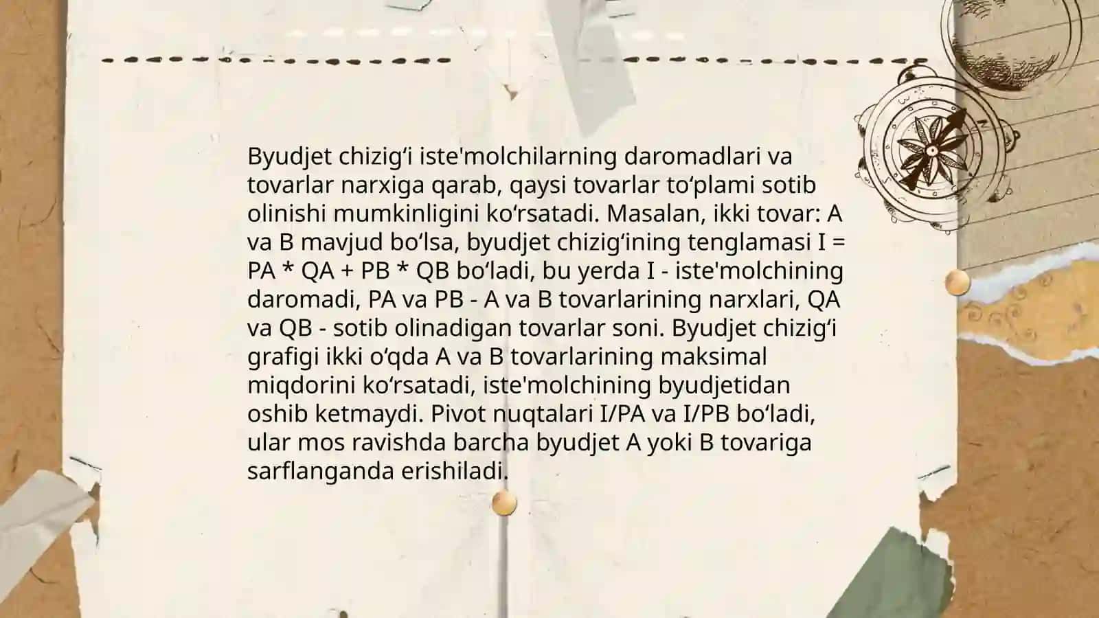Byudjet cheklanganligi va byudjet tenglamasi 4