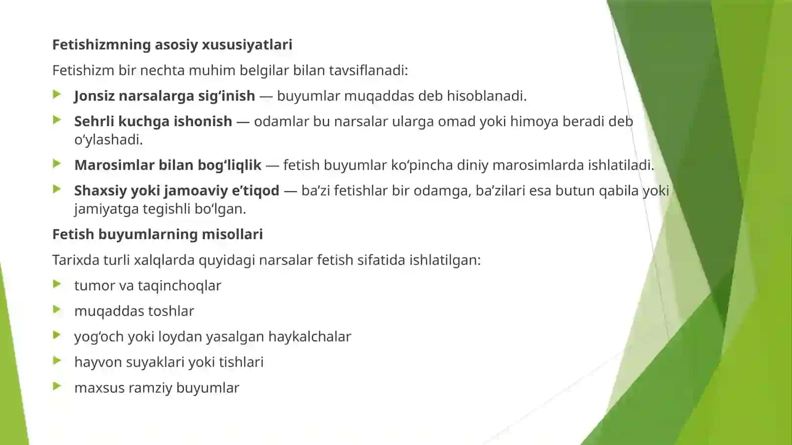 Jonsiz narsalarga sig'inish - fetishizmning shakllanishi 4