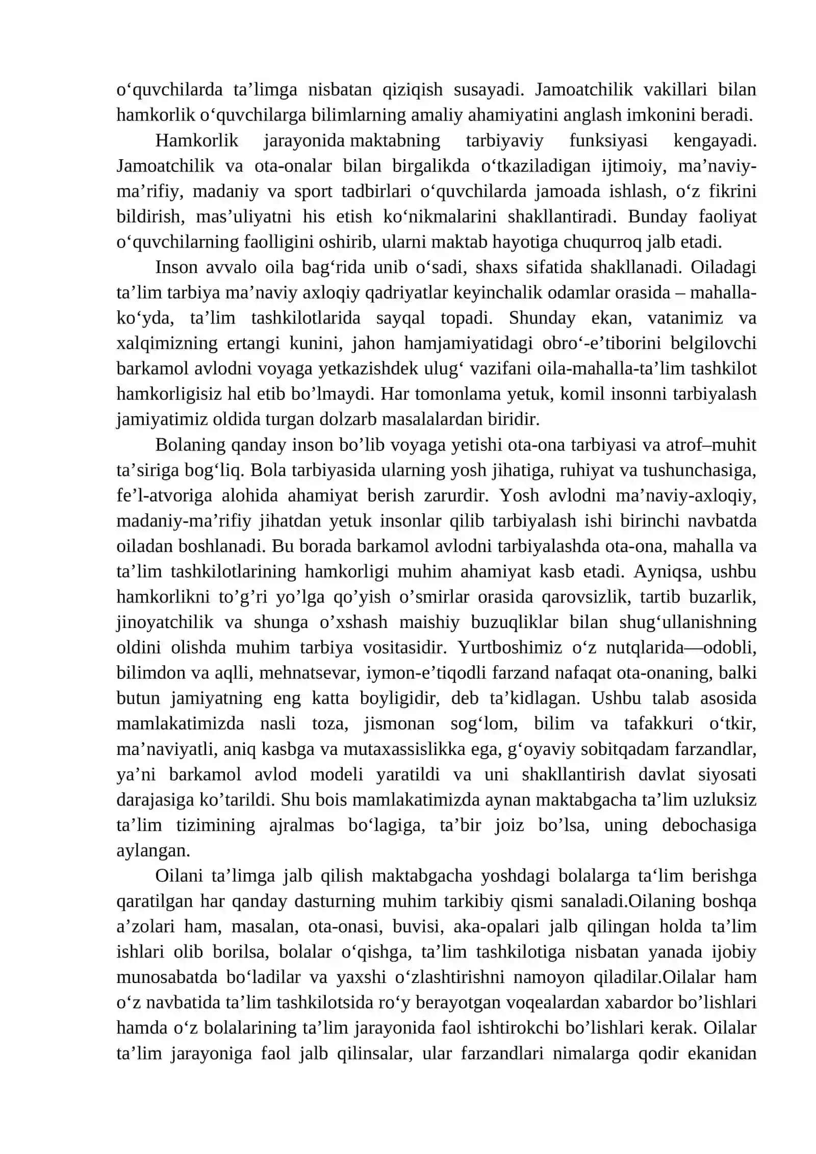 Oilalar va mahalliy jamoatchilik bilan ishlash 4