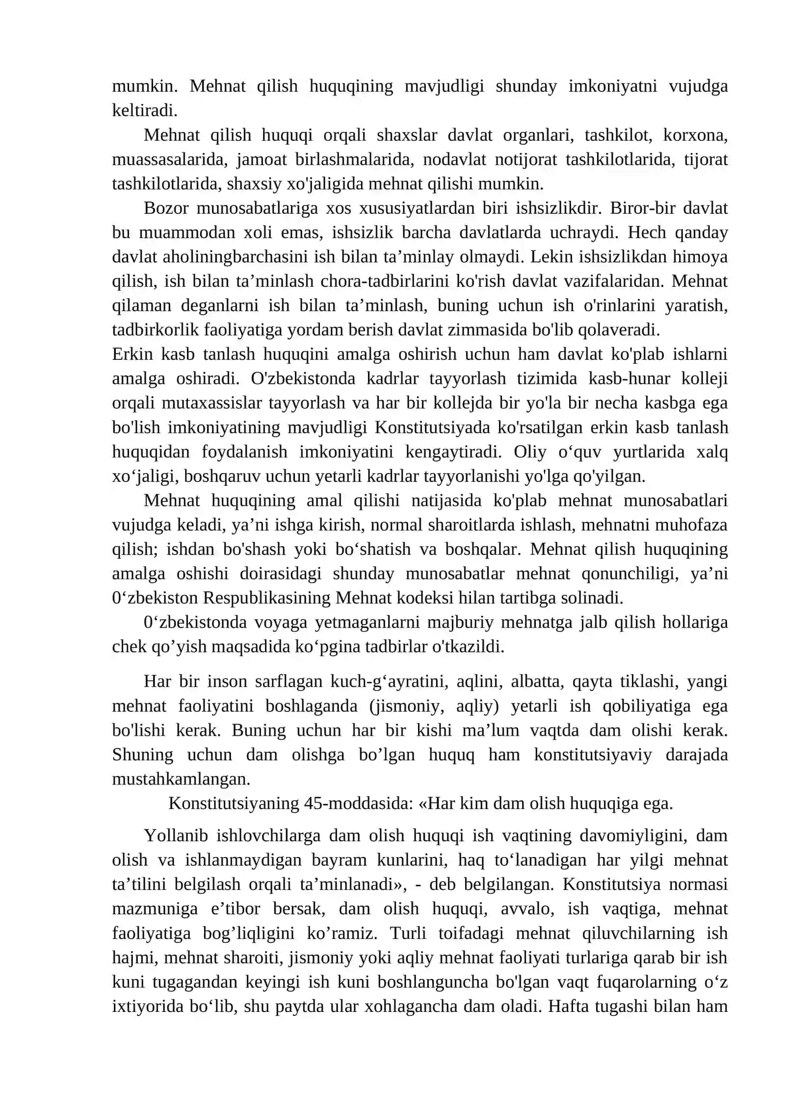 O'zbekiston Respublikasi Fuqarolarining Huquqlari 4
