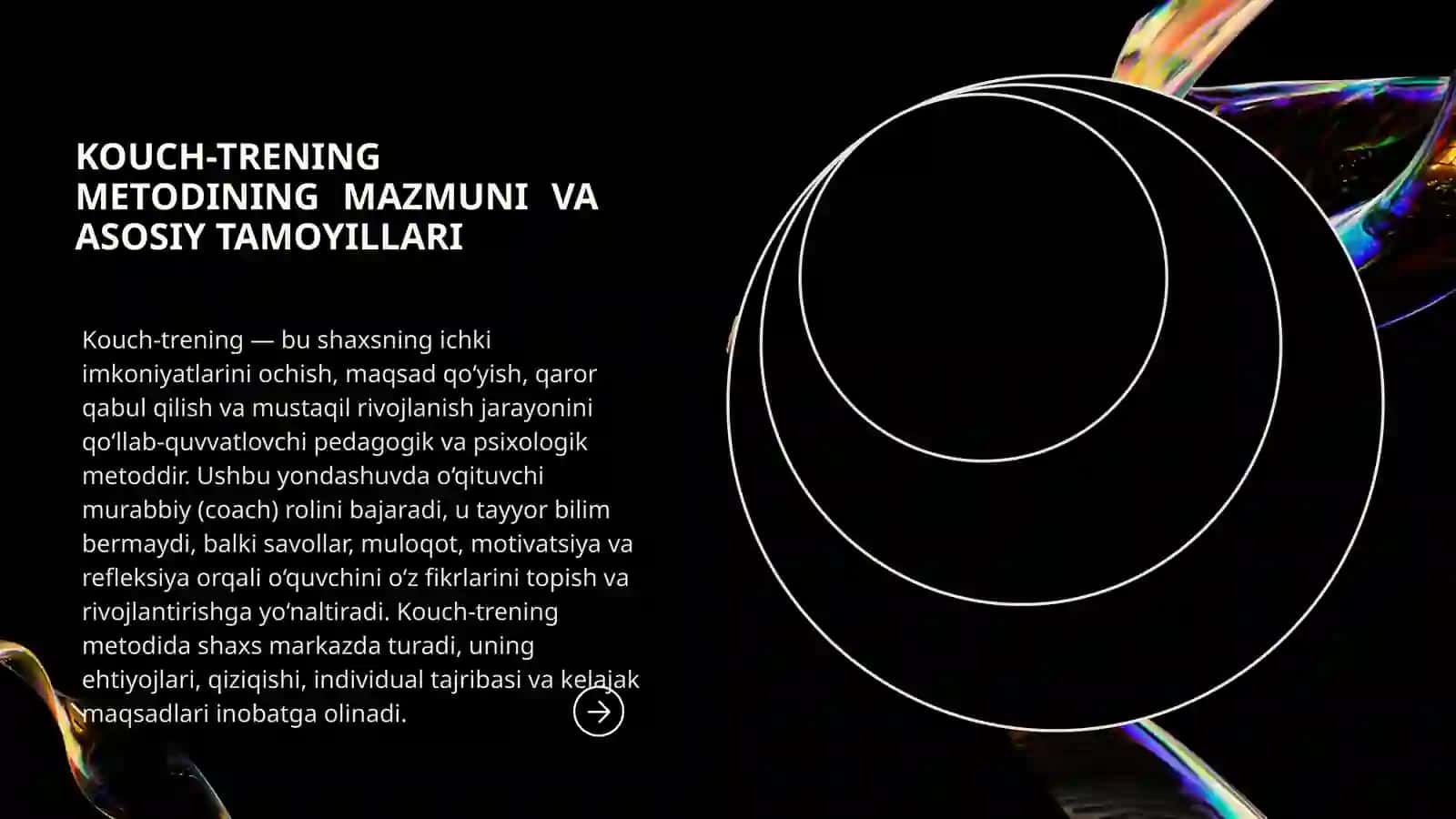 KOUCH-TRENING VA AN’ANAVIY 
PEDAGOGIKA METODLARINING 
SOLISHTIRILISHI 4