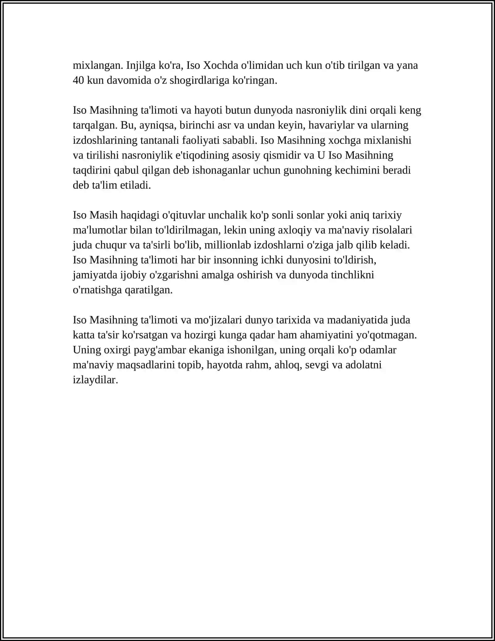 XRISTIANLIKNING ASOSIY YOʻNALISHLARINI 4