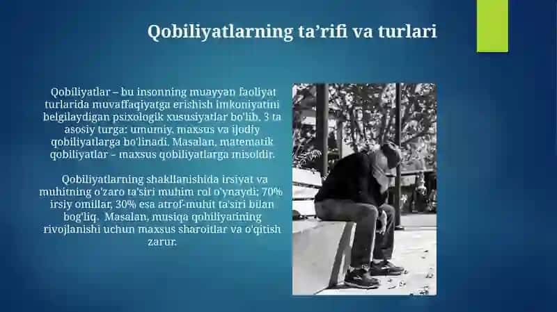 Qobiliyatlarning pedagogik psixologik tasnifi 4