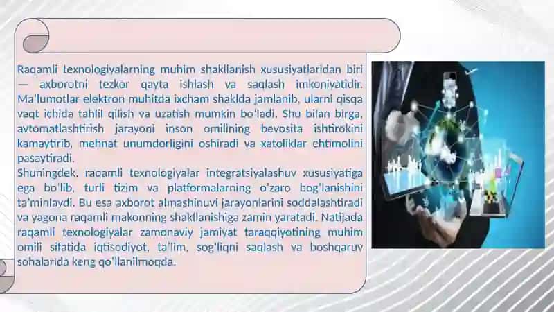 raqamli texnologiyalarning o'ziga xosliklari 4