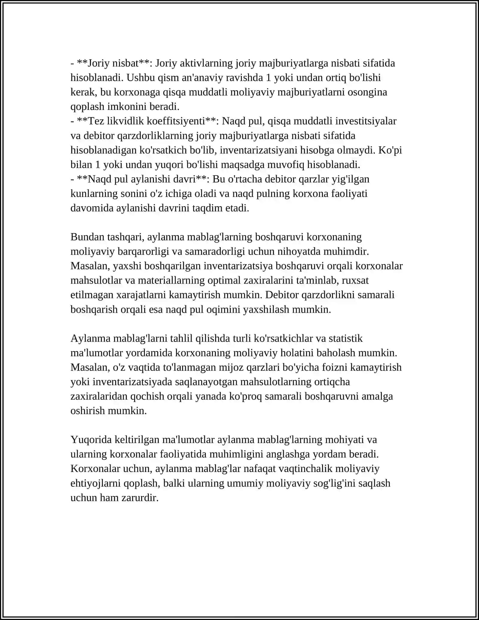 AVTOMABIL KORXONASINI AYLANMA MABLAGʻLARI 4