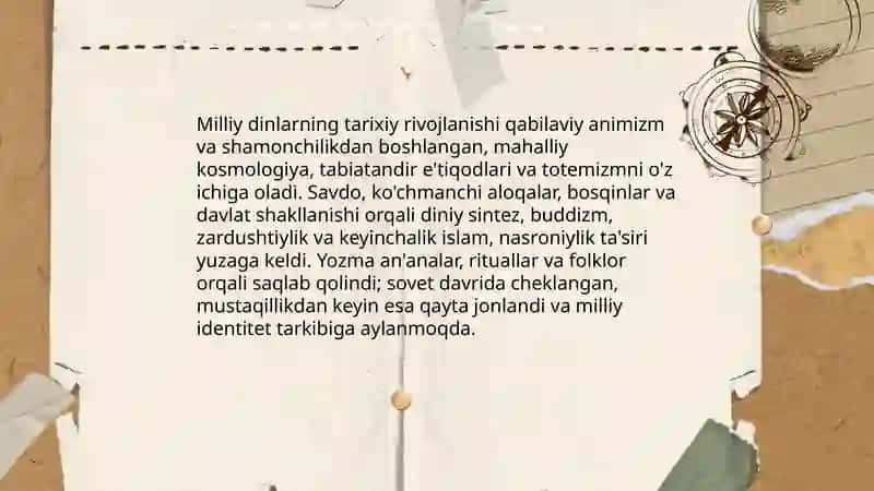 Milliy dinlar 4