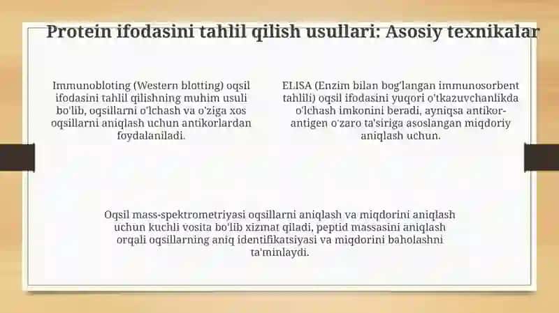 Transgen identifikatsiyasida protein tahlili 4
