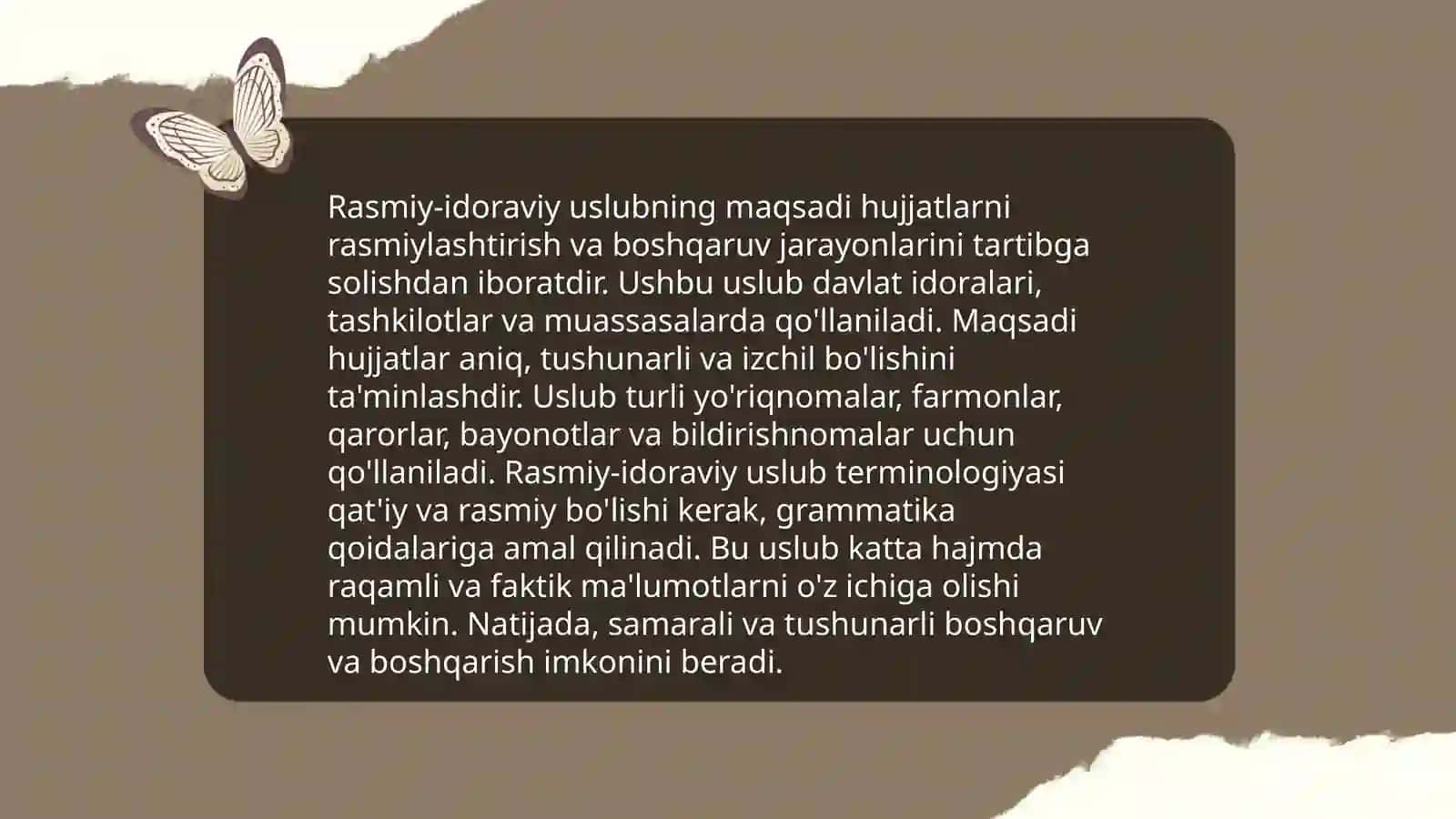 Rasmiy-idoraviy uslub va uning xususiyatlari 4