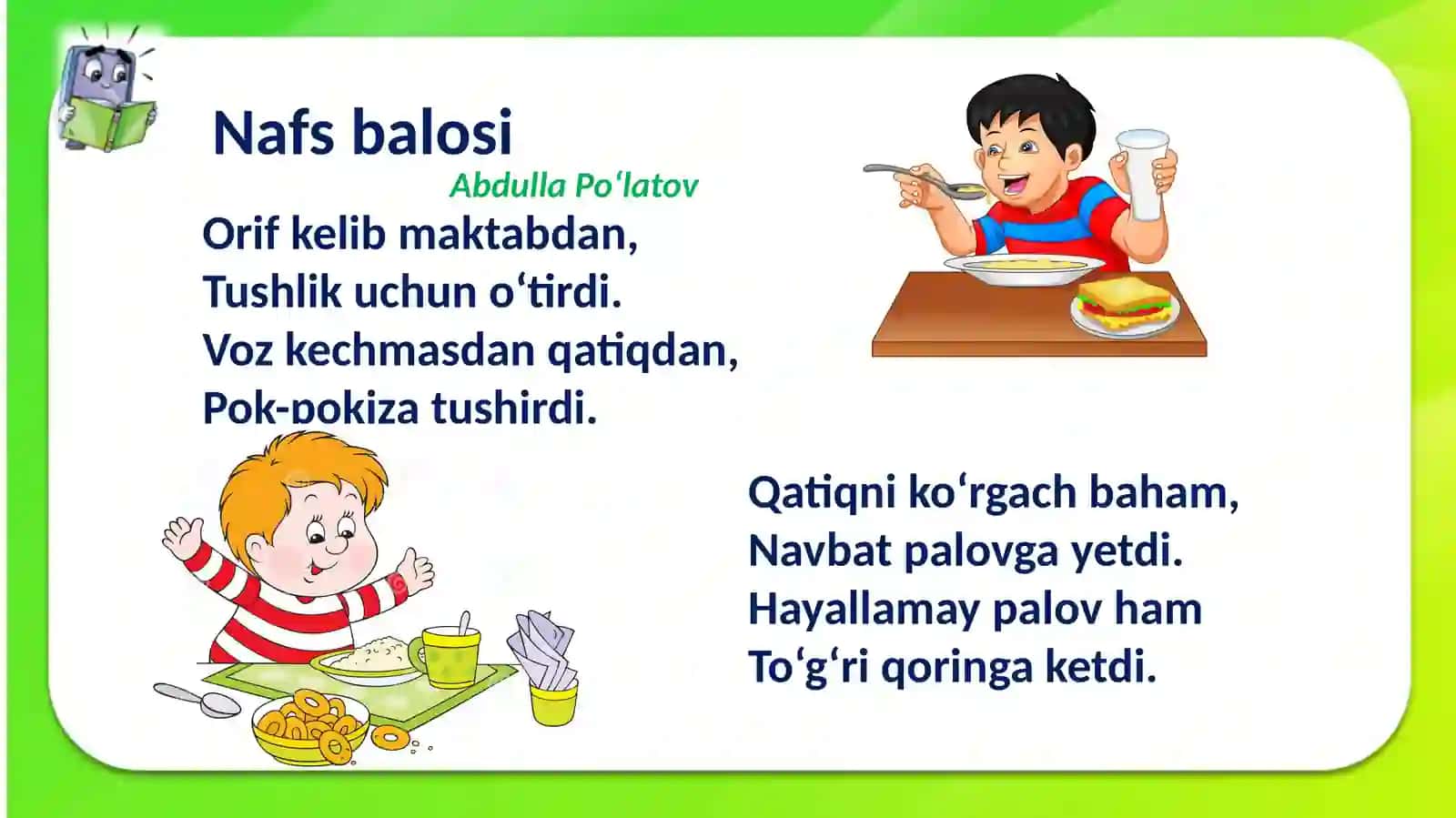3-sinf Ona tili Nafs balosi - Abdullo Po'latov dars taqdimoti 4