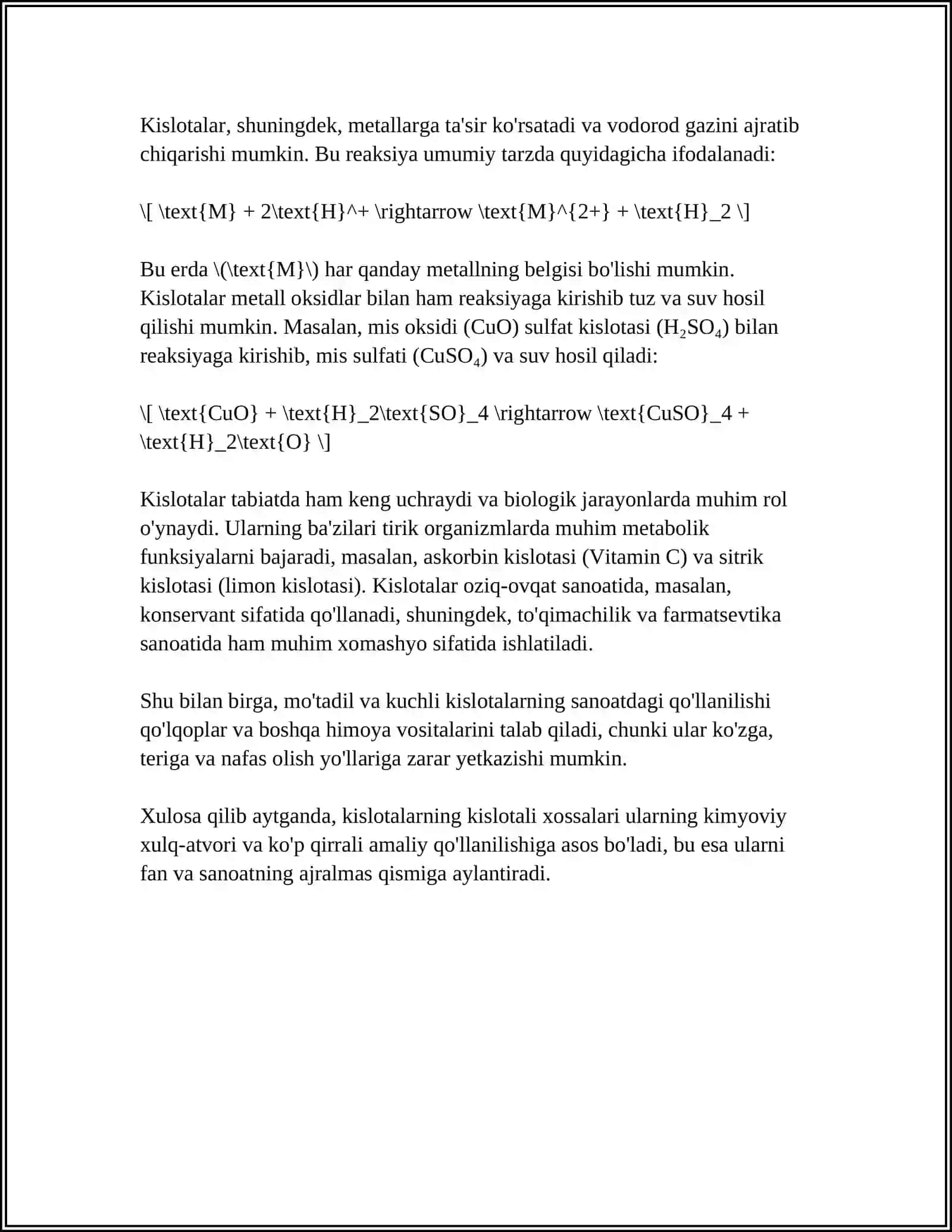 MODDALARNING KISLOTA ASOSLI XOSSALARI 4