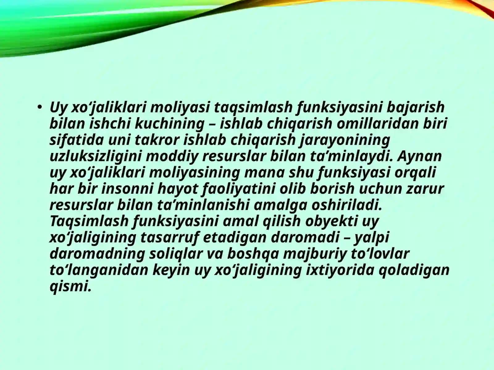 Uy xo’jaligi moliyasi 4