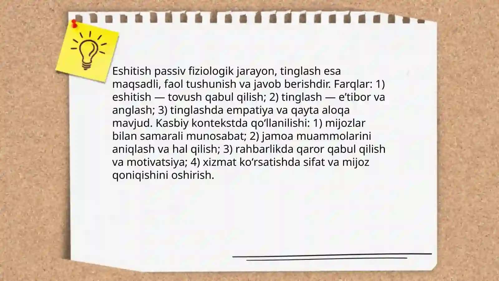 Kasbiy muloqotda tinglash koʻnikmalarini rivojlantirish 4
