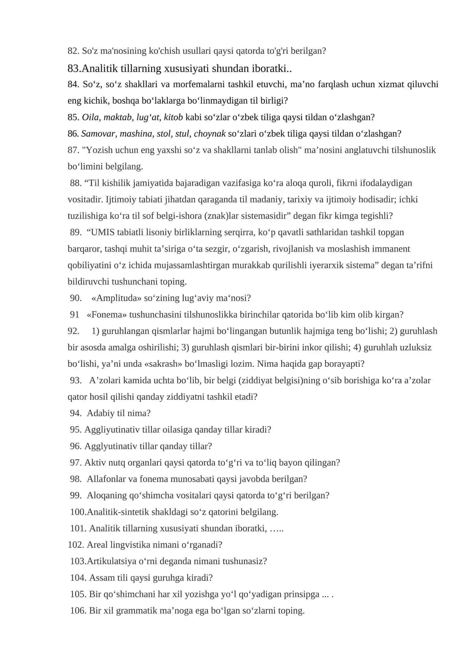 ON uchun test topshiriqlari 4