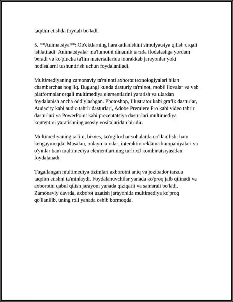MULTIMEDIYA VA UNING ZAMONAVIY TA'MINOTI 4