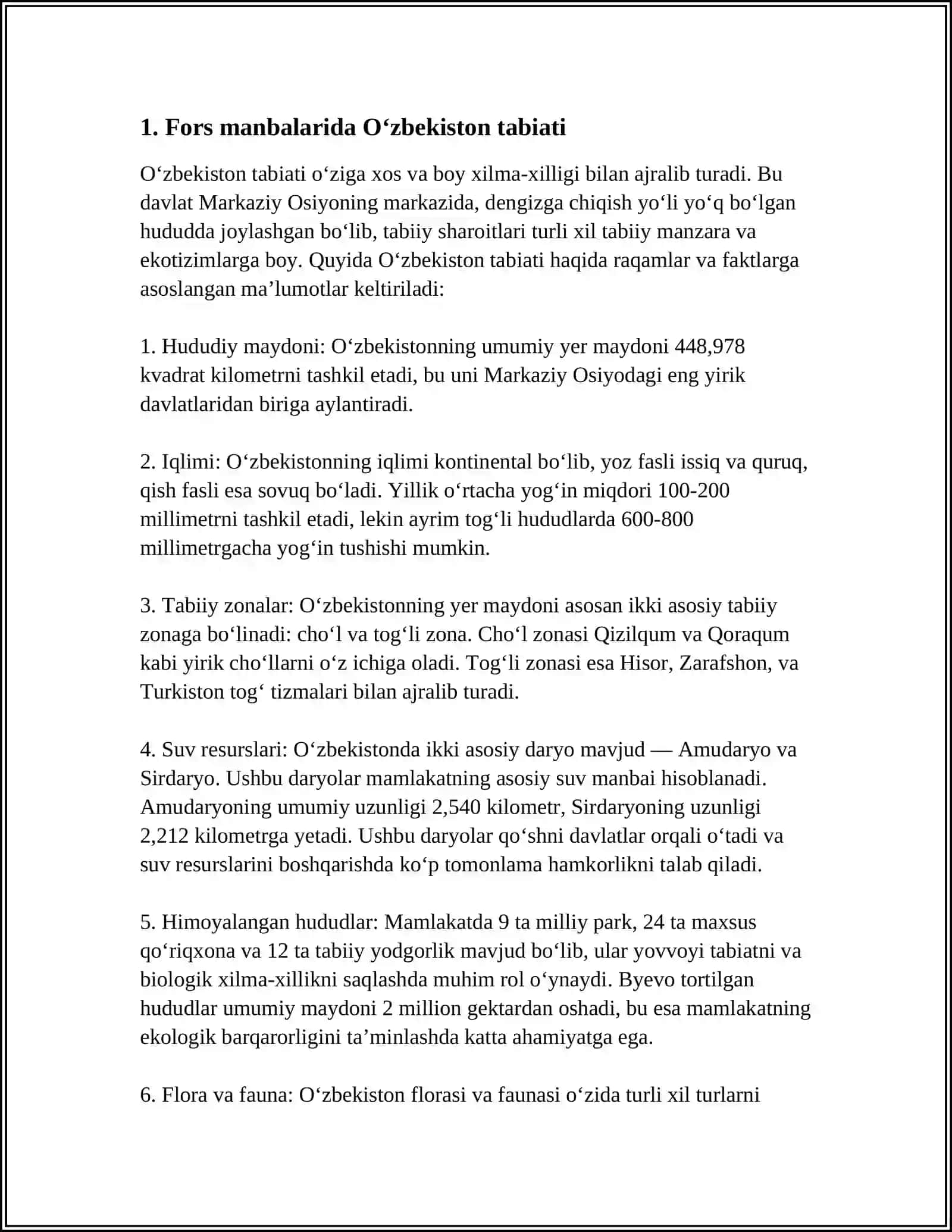 Oʻzbekiston tabiati 4