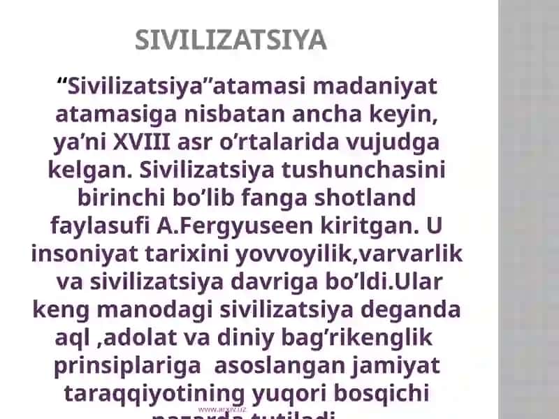 MADANIYAT VA SIVILIZATSIYA 4