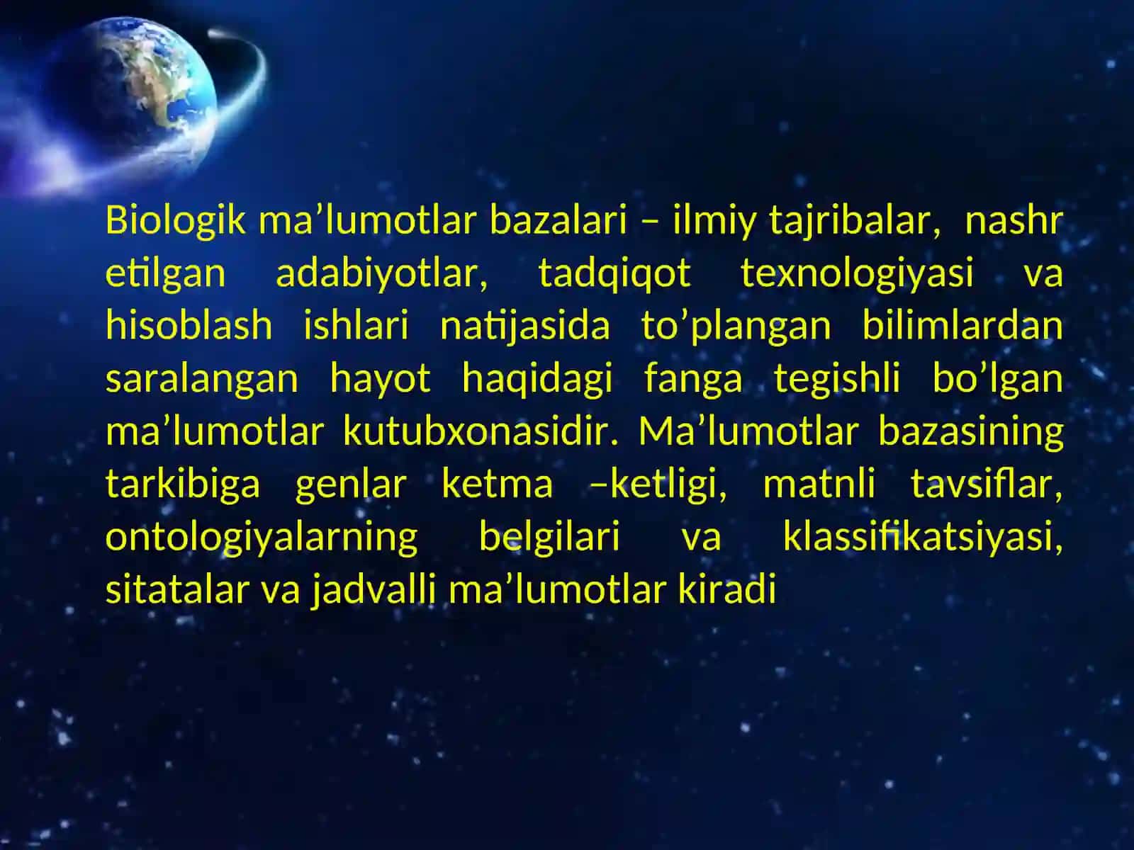 Dunyo bioinformatsion va bibliografik ma’lumotlar bazalari va ularning ishlash mexanizmlari 4
