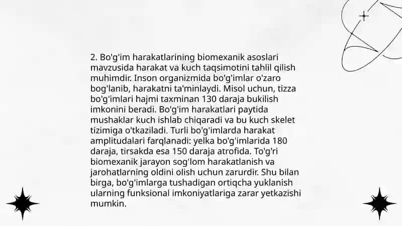 Bo'g'imlarning biomexanikasi 4