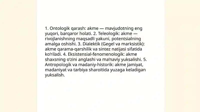 Akme tushunchasining mohiyati 4