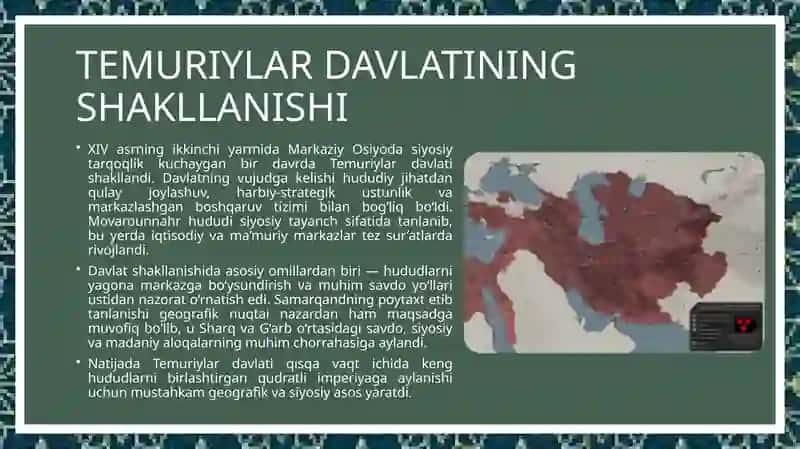 Temuriylar davlatining tarixiy geografiyasi 4
