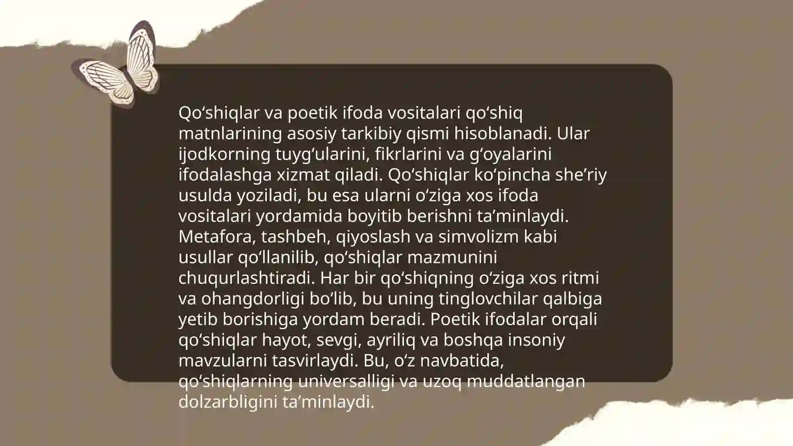 Qoʻshiqlarning badiiy adabiyotdagi oʻrni 4
