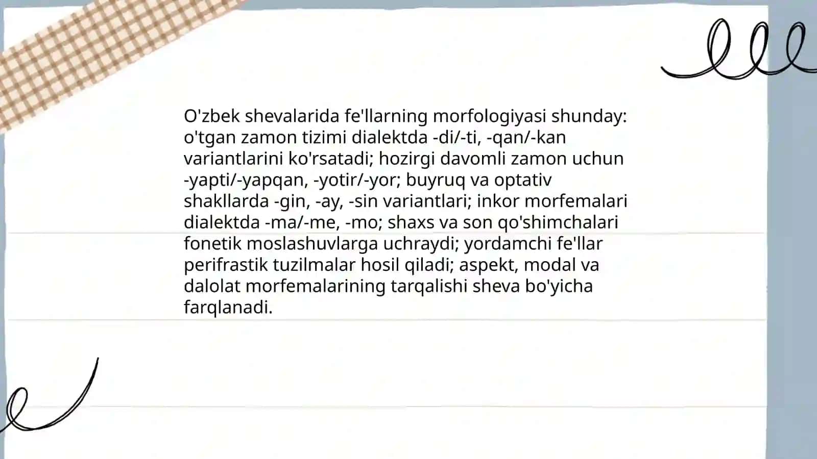 O'zbek shevalari morfologiyasi 4