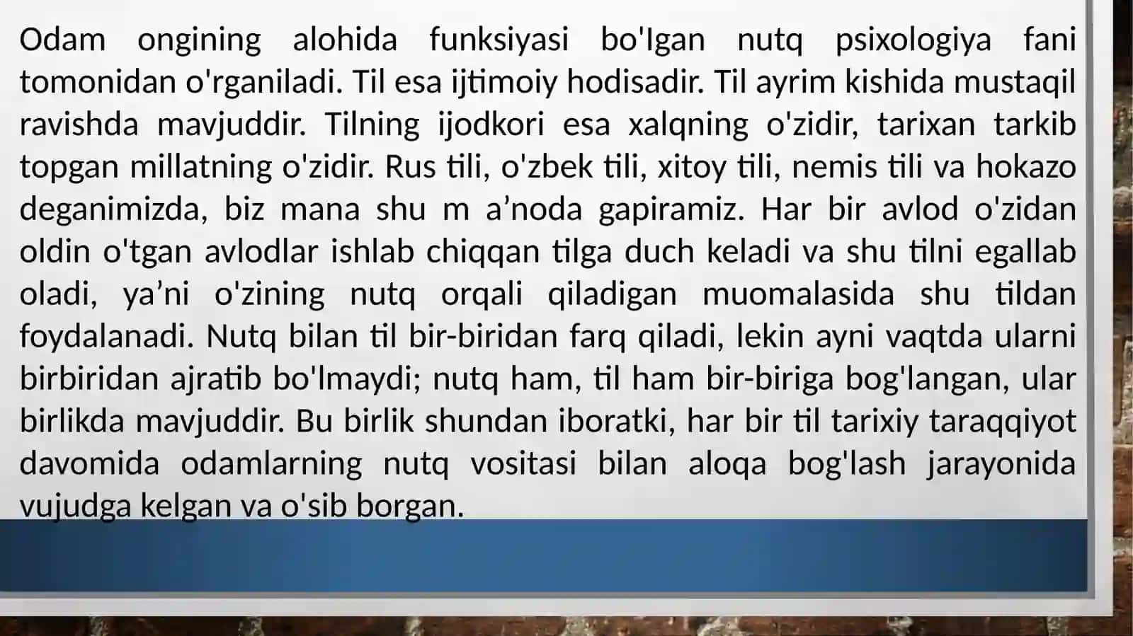 Nutq jarayonining psixologik tasnifi 4