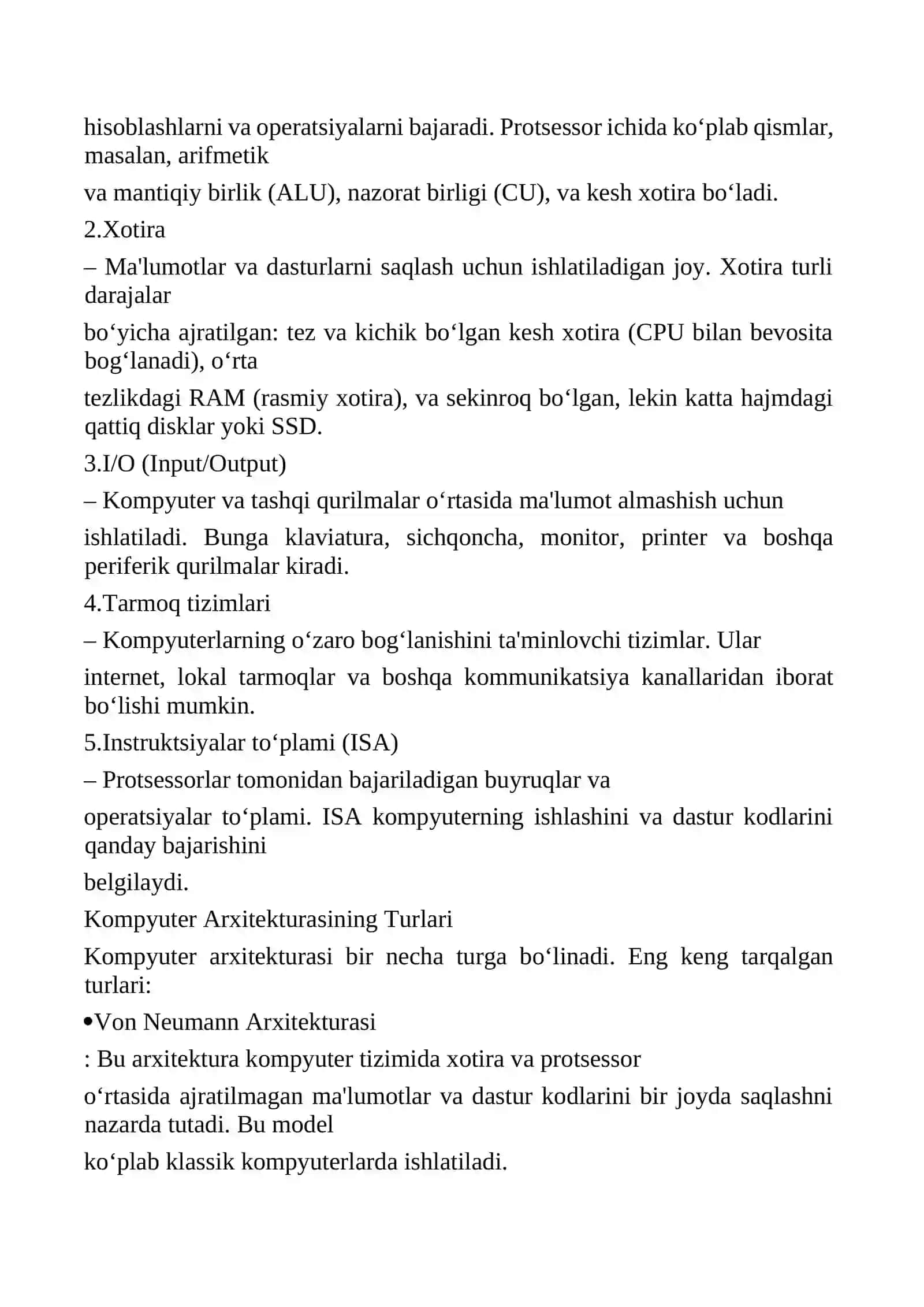 VLIW – arxiterturasi. Birinchi superkompyuterlar 4