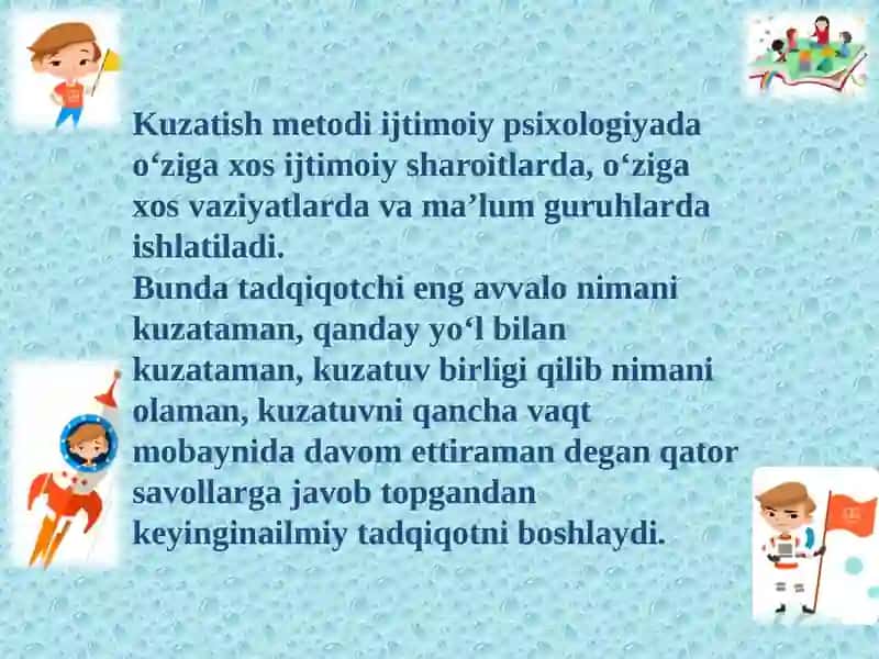 Ijtimoiypsikologiyada kuzatish metodlari 4