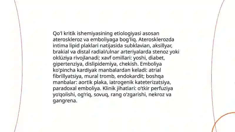 Qoʻl kiritik ishemiyasi 4