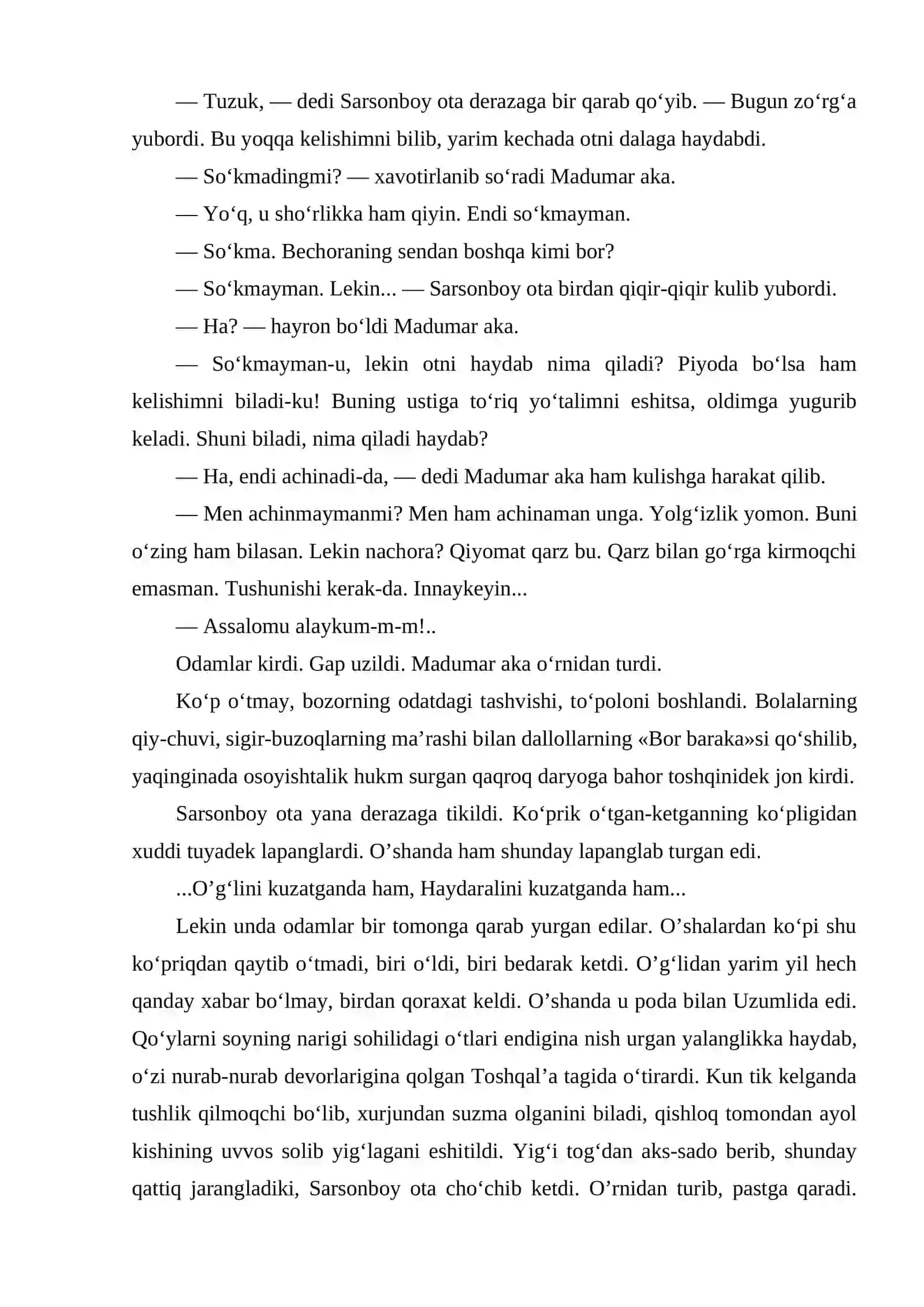 O‘LMAS UMARBEKOVNING QIYOMAT QARZ HIKOYASI 4