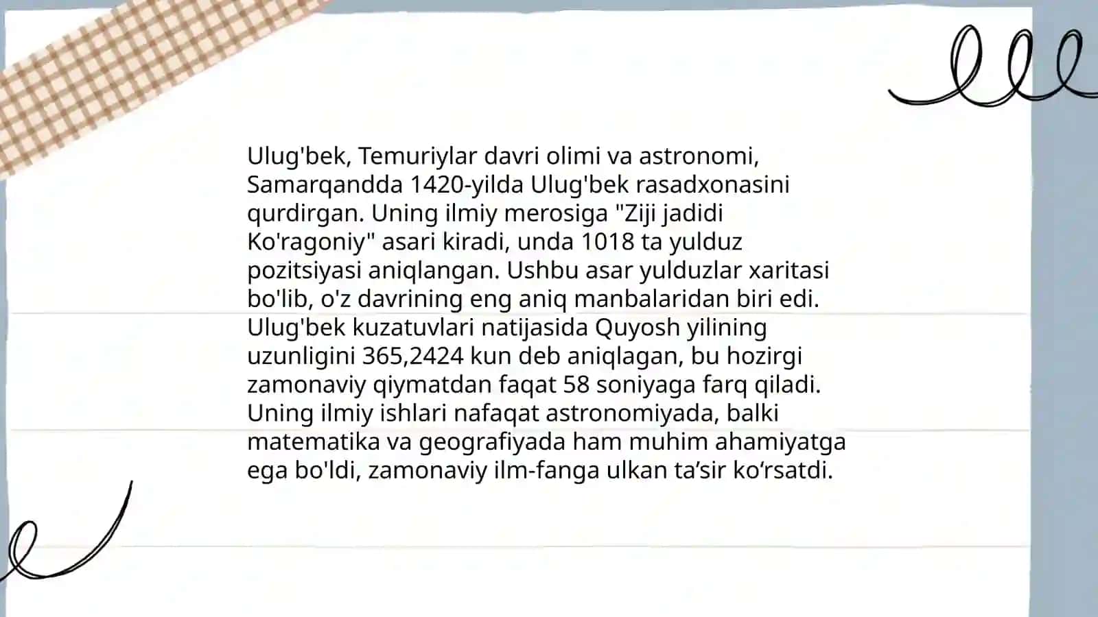 Mirzo Uluģbekning hayoti 4