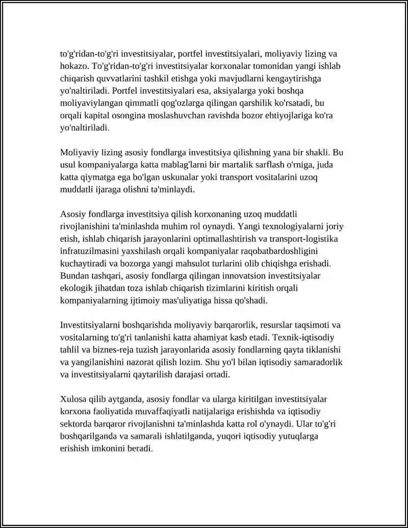 ASOSIY FONTLARDA INVESTITSIYALAR 4